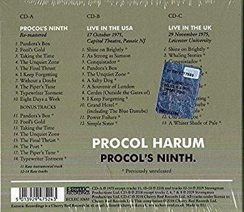 Procol Harum Procols Ninth Remaster United Kingdom Cd X 3