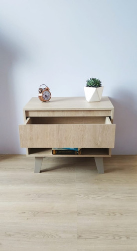 Buro De Madera C/cajón Diseño Moderno Vintagemesanoche Roble