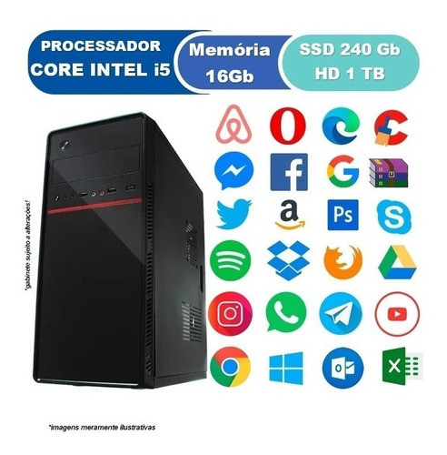 Pc Computador Cpu I5 +ssd 240+hd 1tb, 16gb, Mon 19,video 2g