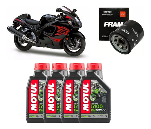 Motul 5100 10w50 Troca Óleo Suzuki 1300 Hayabusa Ph6018