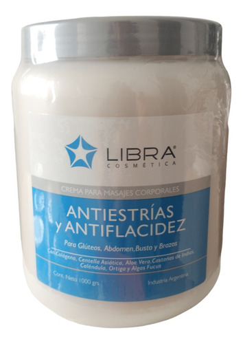 6 Crema Antiestrias Y Flacidez 1000gr. - Libra Cosmetica Fragancia Suave