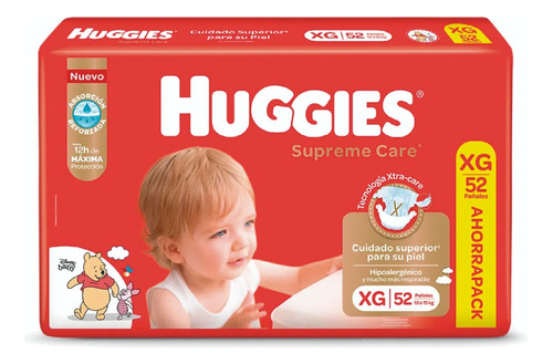 Pañales Huggies Supreme Care  Xg X52