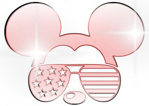 Acrílico Decorativo Espelhado Mickey Mouse Óculos Vermelho