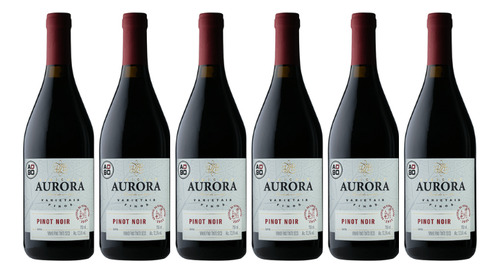 Kit 6 Un Vinho Aurora Varietal Pinot Noir 750 Ml