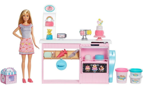 Barbie Rubia Set Decoración Pasteles Con Accesorios