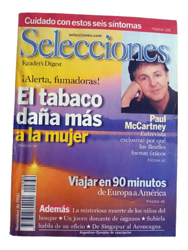 Revista  Reader's Digest Selecciones - Noviembre 2001