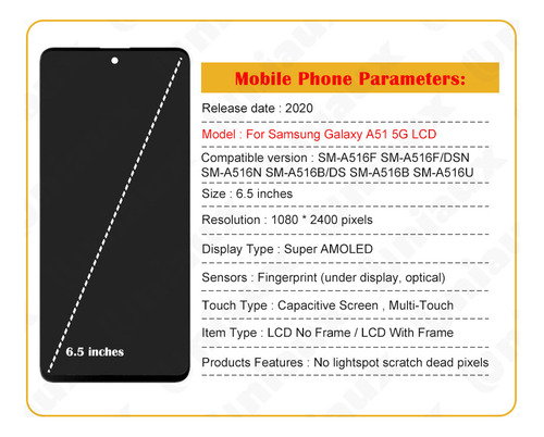 Reemplazo De Pantalla Oled A51 5g De Un Solo Chip (sin Marco
