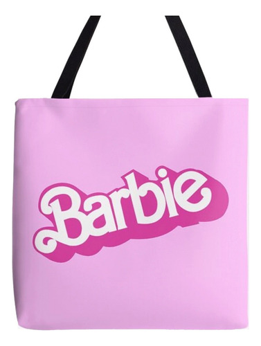 Bolsa Moda Barbie Tote Bag De Compras Tela Modelos Color Barbie Classic Logo Correa De Hombro Negro