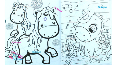 15 Libro Para Colorear Unicornio Tamaño Carta, 16 Paginas :)