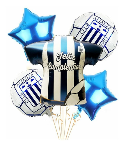 Globos Alianza Lima Pack De 5 Globos