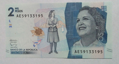 Billete 2000 Pesos Serial Radar Ae59133195 02/ago/2016 Unc