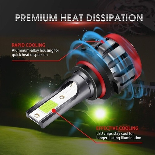 Kit Super Brillante De Focos Led Faros Verde H11 9005 9006