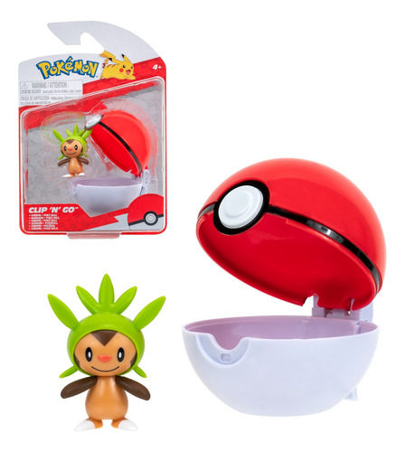 Pokebola Con Figura Pokemon - Chespin & Pokeball