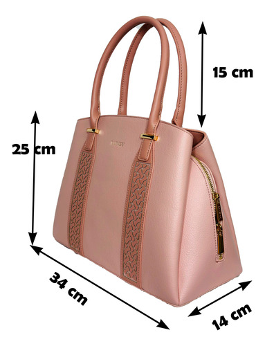 Bolsa De Mano Mujer Rosa Con Asa Para Colgar Rosa Lisa Oro Rosa