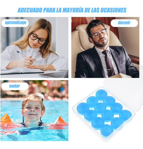 12 Tapones De Silicona Moldeables Natación - Ruido - Dormir