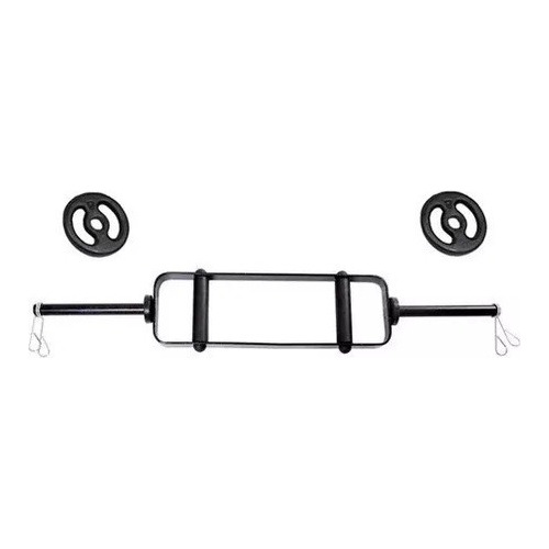 Barra H 100 Tubular 16kg Anilhas Presilhas Musculação Treino