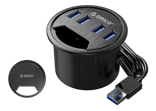 Hub Para Agujero Ojal Escritorio Usb A - 4 Puertos Usb 3.0