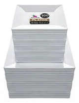 Comprar 200 Platos Elegantes Reutilizables para Fiesta, Vajilla de Platos Cuadrados, Incluye 100 Platos Grandes (25 cm) y 100 Platos medianos (16 cm)