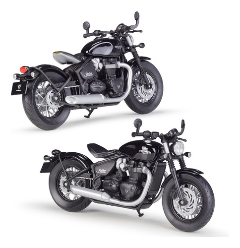 Motocicleta Triumph Bonneville Bobber Black Em Miniatura De