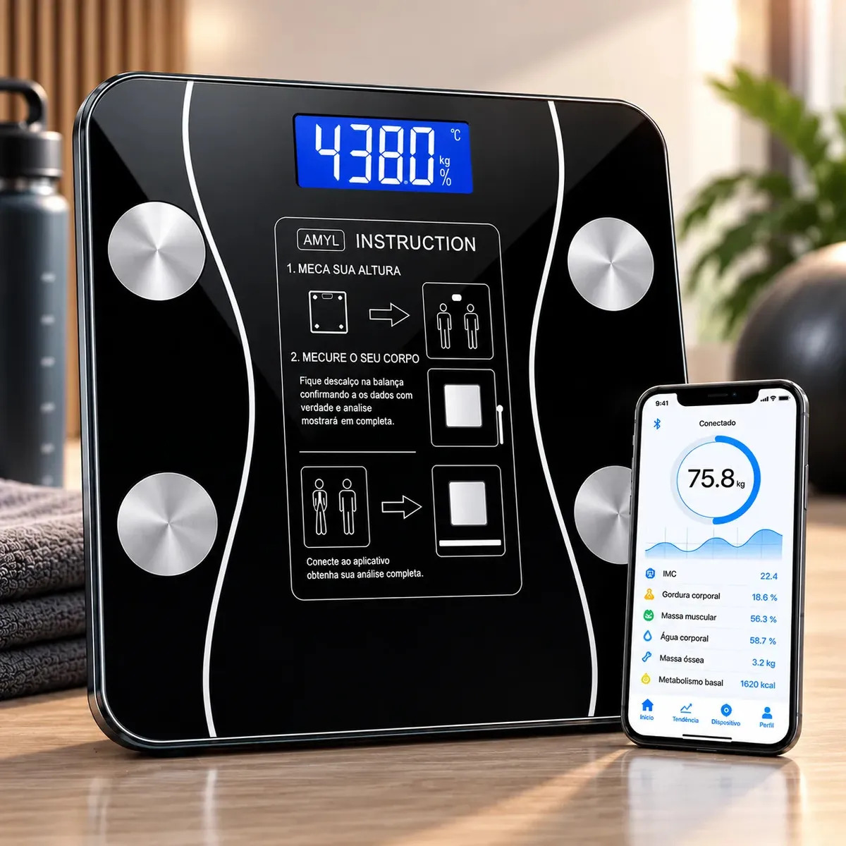 Balança Bioimpedância Smart Kateluo