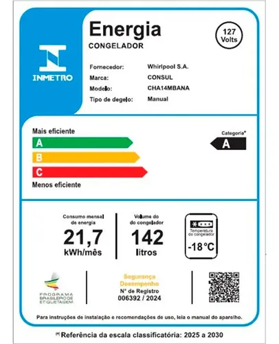 きゃページ Freezer Horizontal Cha14mb 142 Litros 1 Porta Consul | MercadoLivre