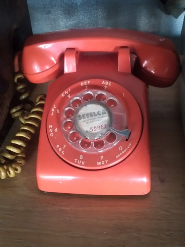 Teléfono Antiguo Naranja De Disco
