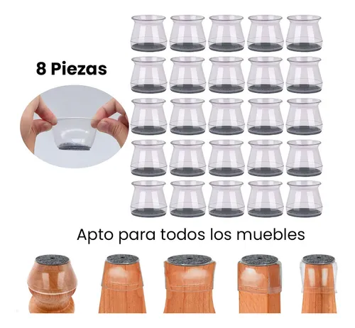 Protectores De Suelo Para Patas De Sillas Silicona Y Fieltro Caja X8 Antideslizante Proteccion Suelos Evita Rayones Ruidos Accesorios Para Muebles Hogar Otec