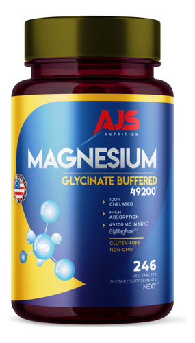 Ajs Suplemento De Glicinato De Magnesio | Tabletas De Magnes