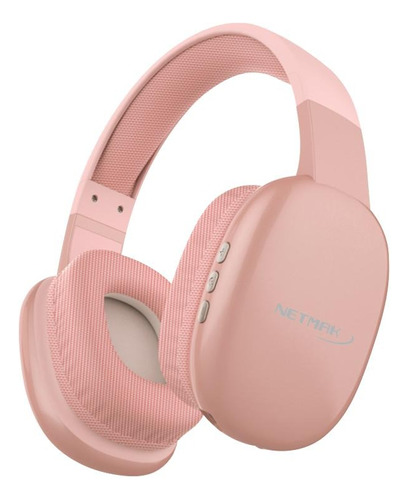 Auricular Inalámbrico Netmak Volt Bluetooth Cableado Rosa