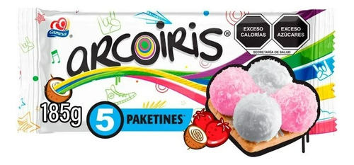 4 Pza Galletas Gamesa Arcoíris Sabor Fresa Con Merengue Sabo