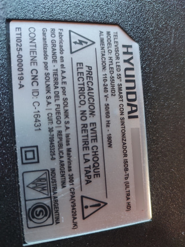 Se Escucha No Se Ve Hyled-55uhd2 Dwled-55 Leeruhd2 (Usado)