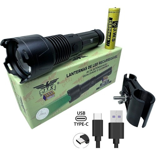 Lanterna Tática Luz Verde Led V3 C/ Suporte Armas Caça 500mt