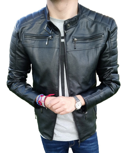 Chaqueta Chamarra Cuero Sintetico Para Hombre Slim Chaqueta Chamarra Cuero Sintetico Para Hombre Slim