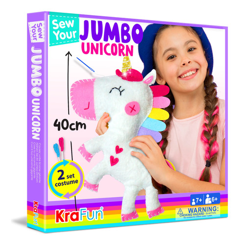 Krafun Kit De Costura De Unicornio Grande Para Niños Princ.