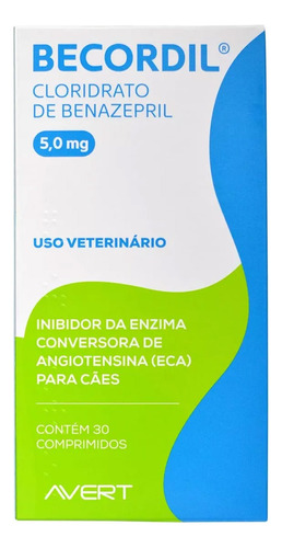 Becordil 5mg C/30 Cápsulas Tratamento Anti-hipertensivo Cães