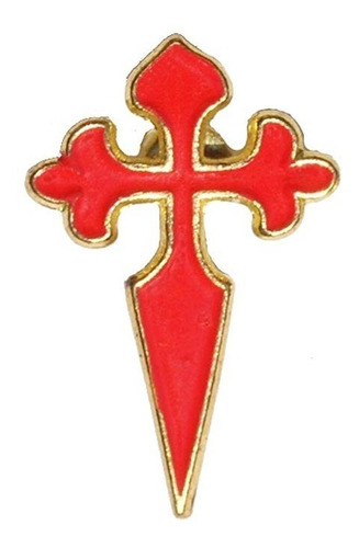 Pin Insignia Cruz De Santiago Templarios Esmaltada Medieval