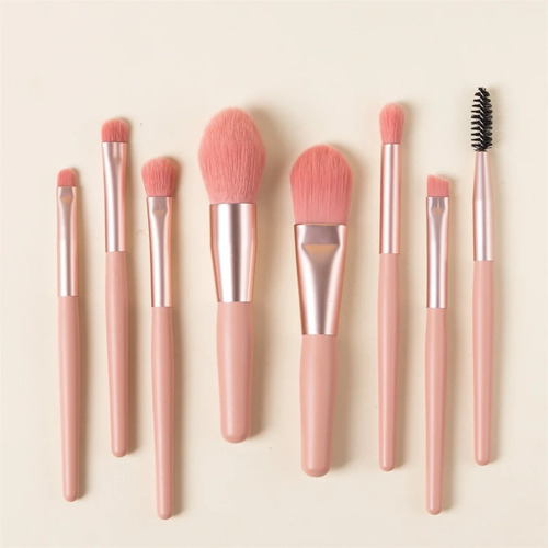 Brocha Mini Maquillaje Suave Set 8 Pz Sombra Ojos Cejas 10cm