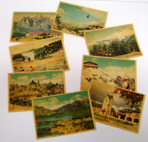 Lote 8 Postales Antiguas Vistas Color Bariloche 1960 Boedo