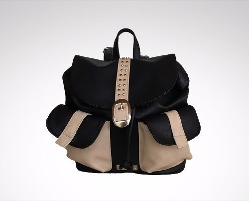 Mochila urbana Alcurnia Ankara color negro/beige diseño lisa