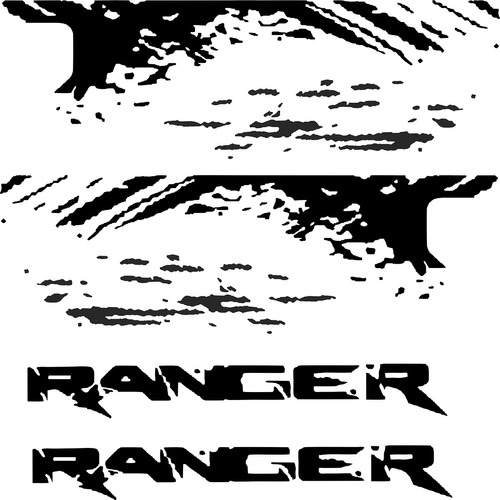 Adesivo Faixas  Laterais + Emblema Porta Ford Ranger Imp80