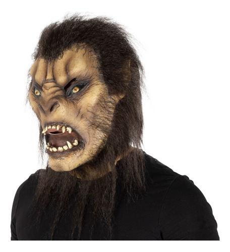 Máscara Hombre Lobo Brown Wolfman Disfraz Halloween Terror Color Beige Brown Wolfman