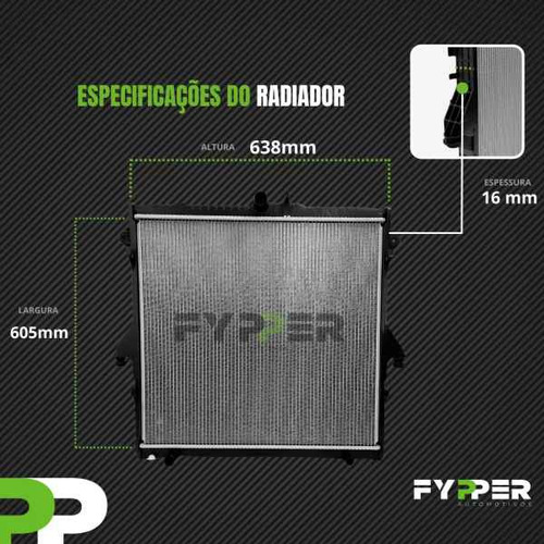 Radiador Ford Ranger 2.5/3.2 Troller T4 3.2 2012 A 19 Com Ar