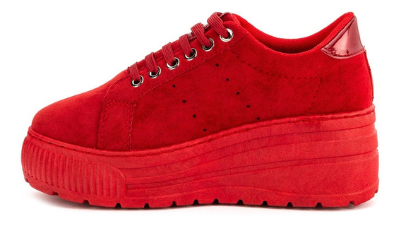 tenis de plataforma rojos