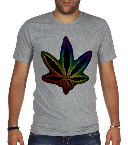 Remera De Hombre Hoja Cannabis Colores