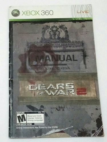 Gears Of War 2 Solamente Manual Original Xbox 360