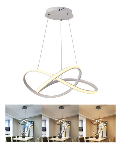 Luminária Lustre Pendente Led 3 Cores De Luz 43*2w