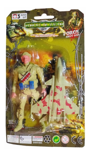 Imagem 1 de 1 de 10 Kits Boneco Soldado Avião Brinquedo Militar De Guerra.