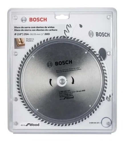 Disco De Sierra Circular 10 PLG Eje 30mm 80 Dientes - Bosch