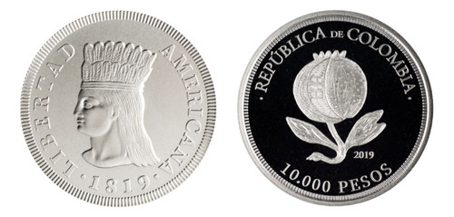 Moneda 10000 Pesos Bicentenario  Colombia Conmemorativa 2019