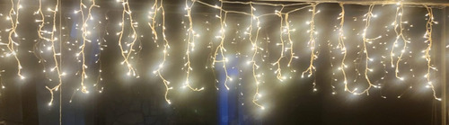 Cascada Navideña 300 Luces Led 6 Mts Destello Blanco Cálido